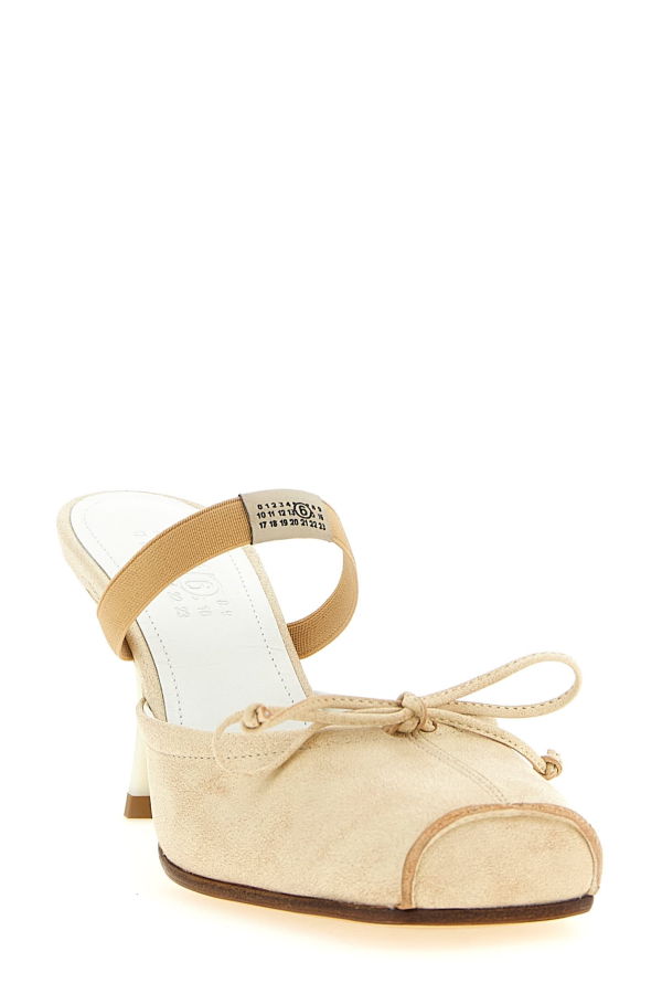 MM6 Maison Margiela Square Toe Mules - Beige