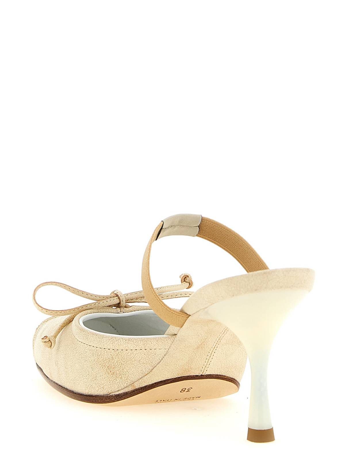 MM6 Maison Margiela Square Toe Mules - Beige - Image 3 of 4