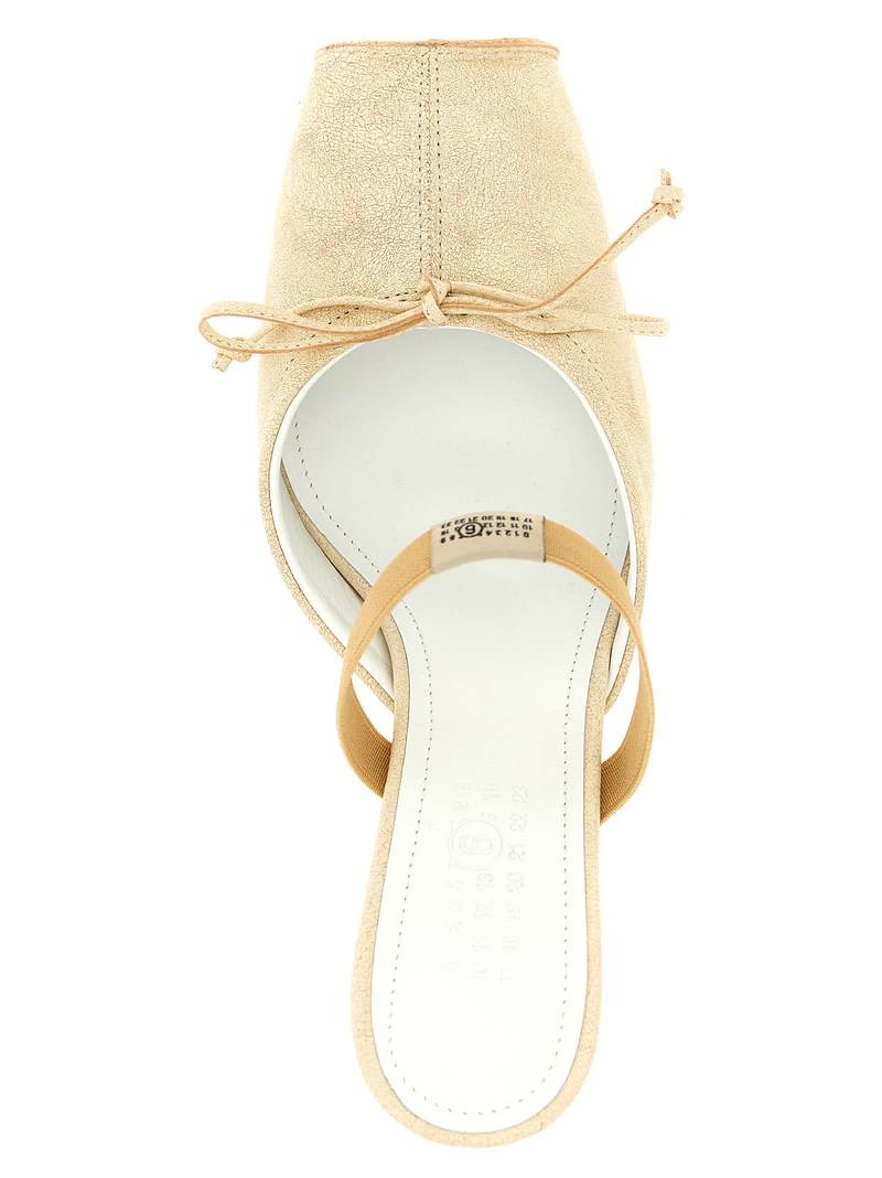 MM6 Maison Margiela Square Toe Mules - Beige
