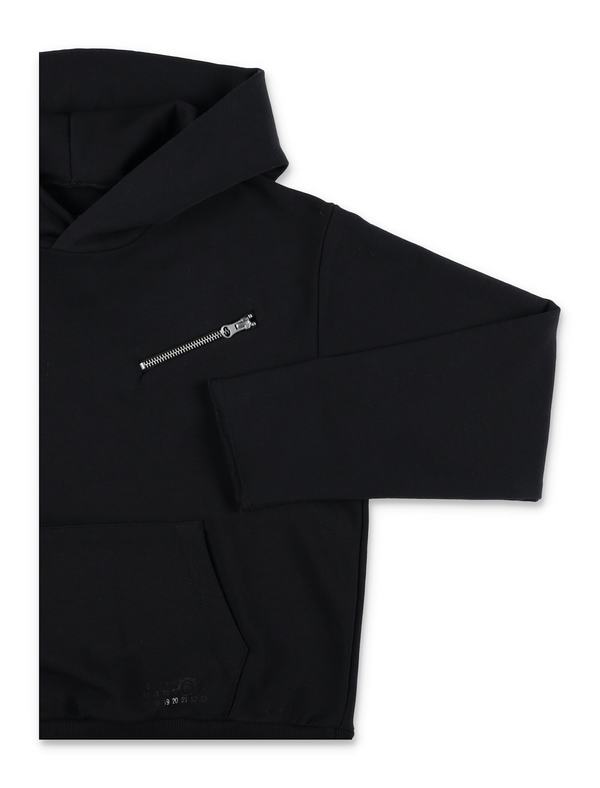 KIDS MM6 Maison Margiela Zip Hoodie - Black