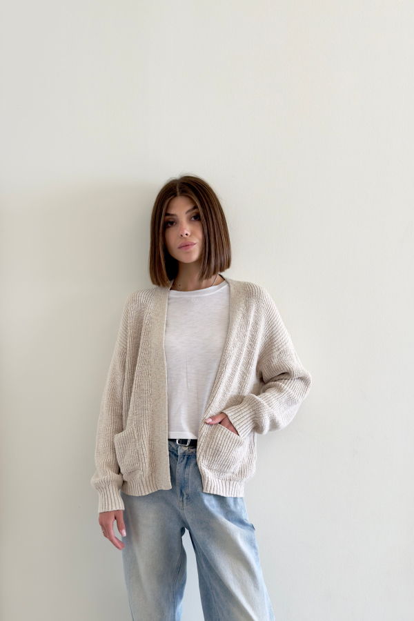 It Is Well L.A. Easy Cardigan - natural/warm taupe/olive