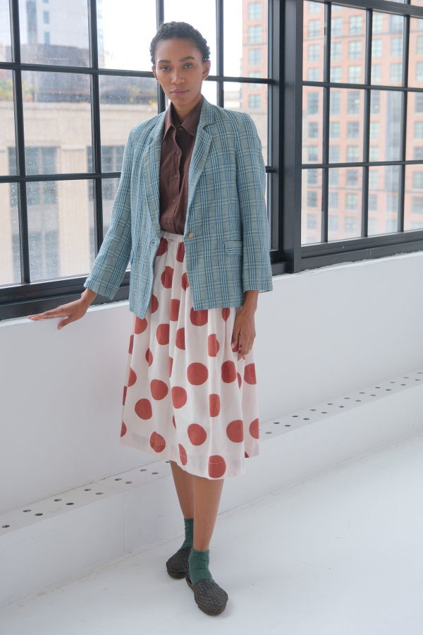 World of Crow Ocean Plaid Blazer