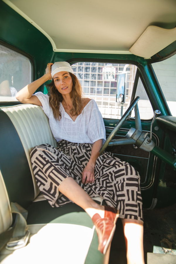 World of Crow Brooklyn Striped Skirt - Tan & Black