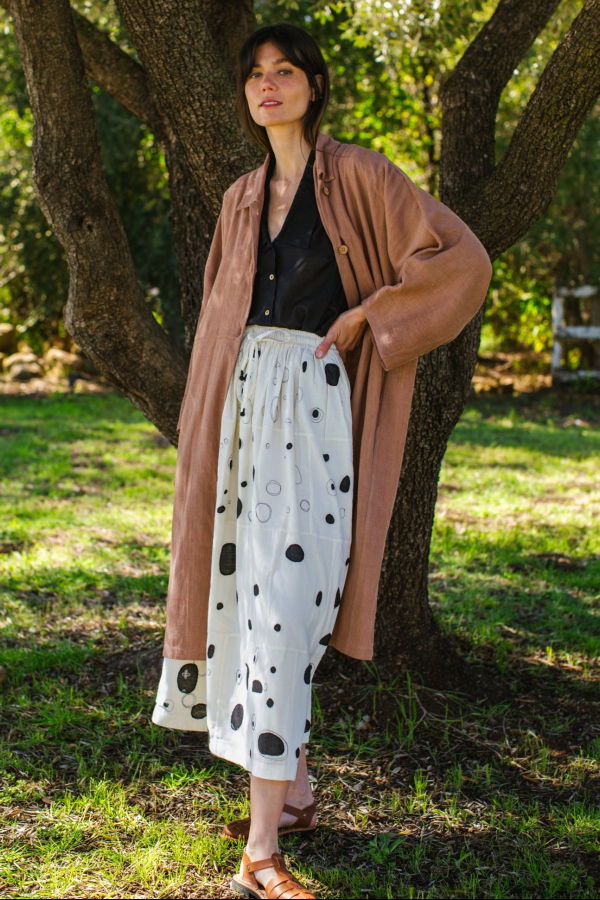 World of Crow Raindrops Skirt - White/Black