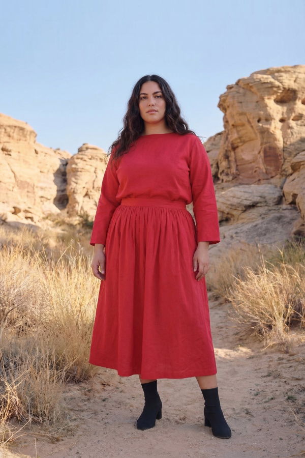 World of Crow Ruby Ruffle Gather Skirt