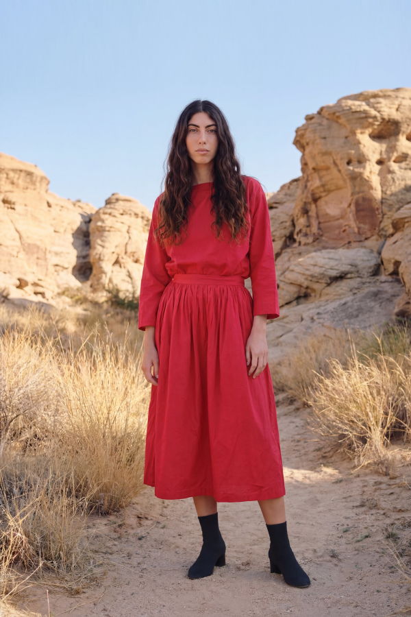 World of Crow Ruby Ruffle Gather Skirt