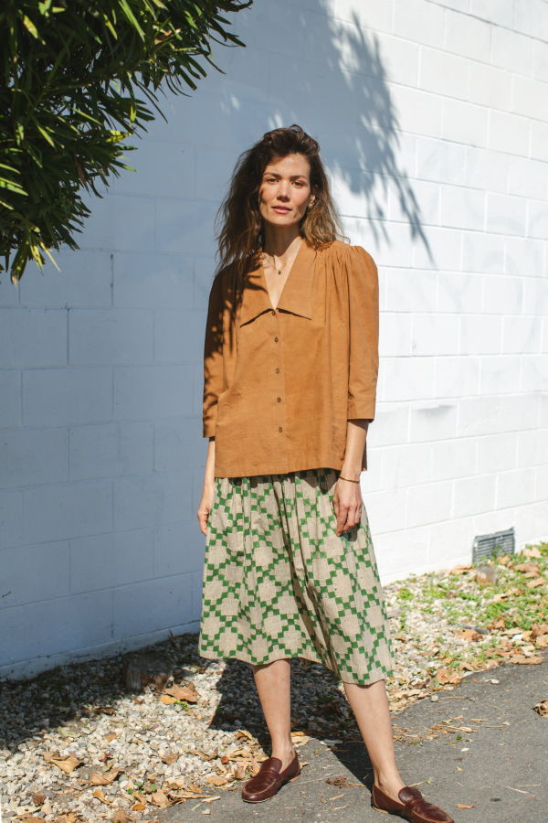 World of Crow Mulholland Top - Caramel Brown