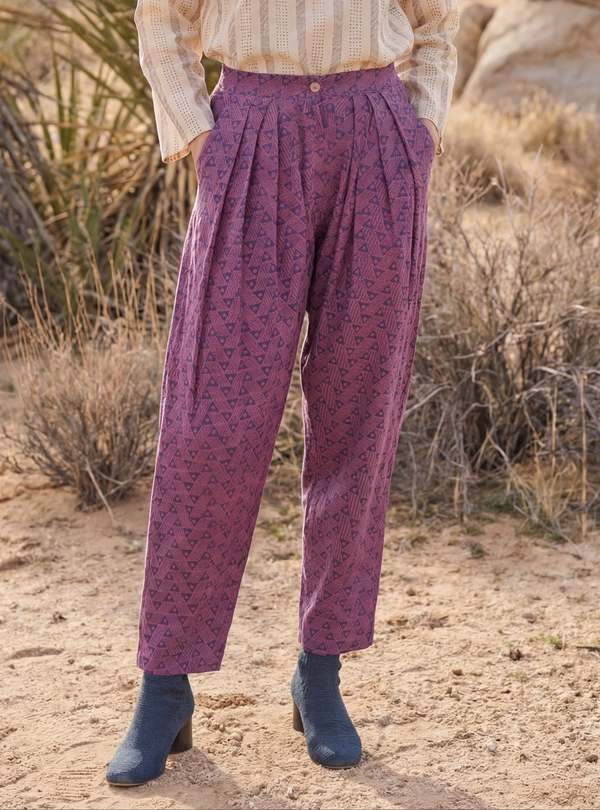 World of Crow Plum Prism Pants