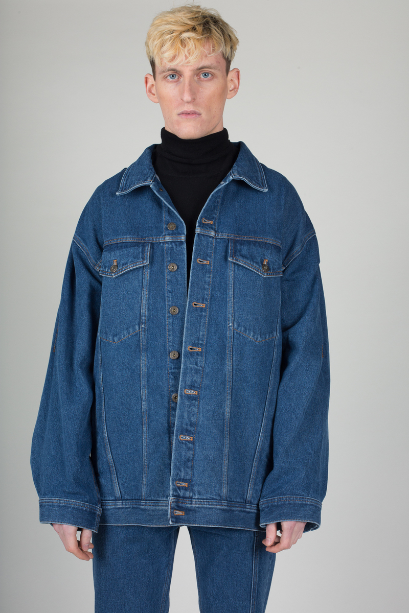 【BAON】[unisex] Yovel Two-Way Hood Oversized Denim Jacket BAON】[unisex] Yovel Two-Way Hood Oversized Denim Jacket