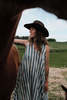 World of Crow Blue-Striped Vacation Dress - Thumbnail 4
