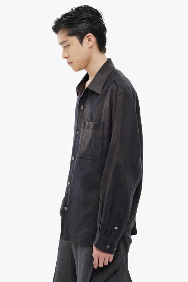 JiyongKim Sun Bleached Raw Edge Shirt