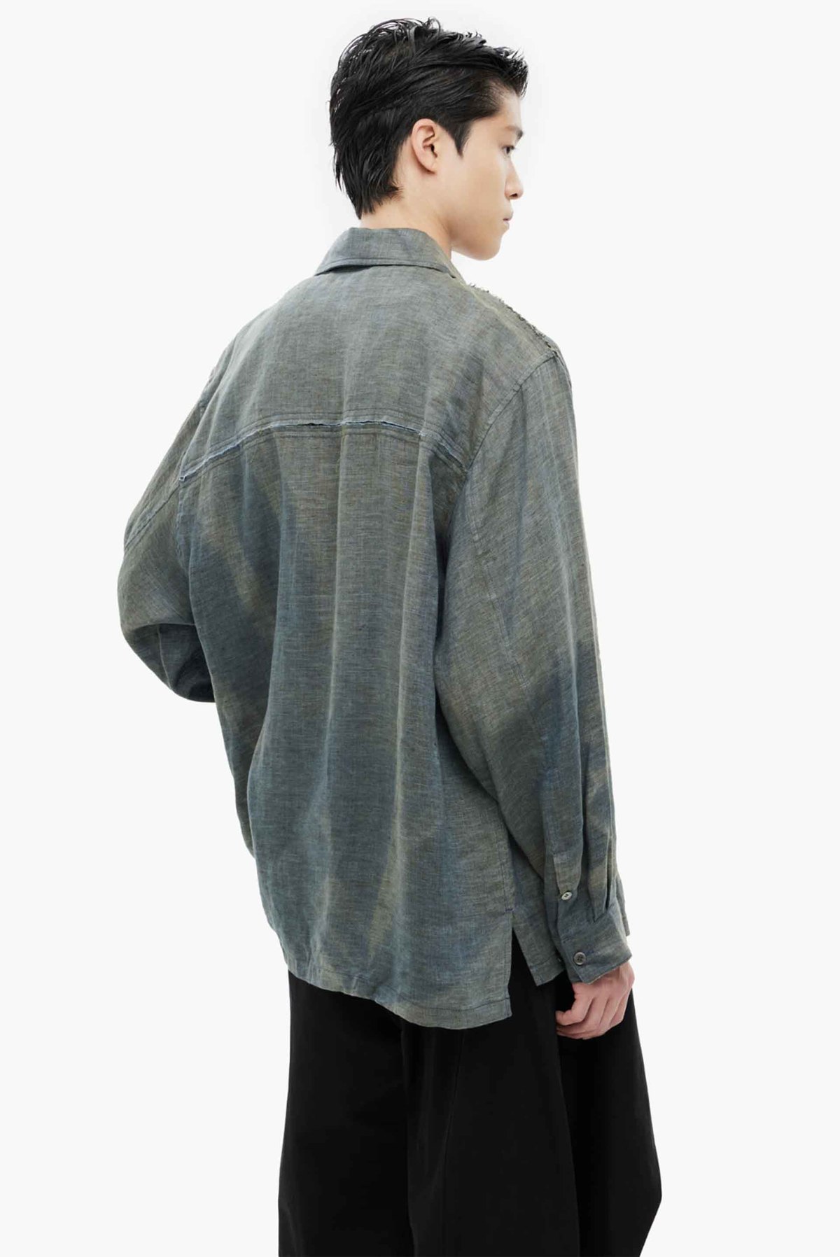 JiyongKim Sun Bleached Raw Edge Shirt - Image 3 of 5