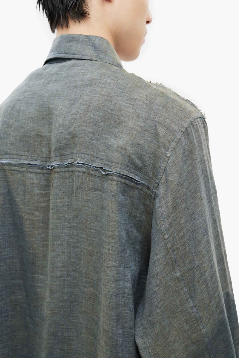 JiyongKim Sun Bleached Raw Edge Shirt