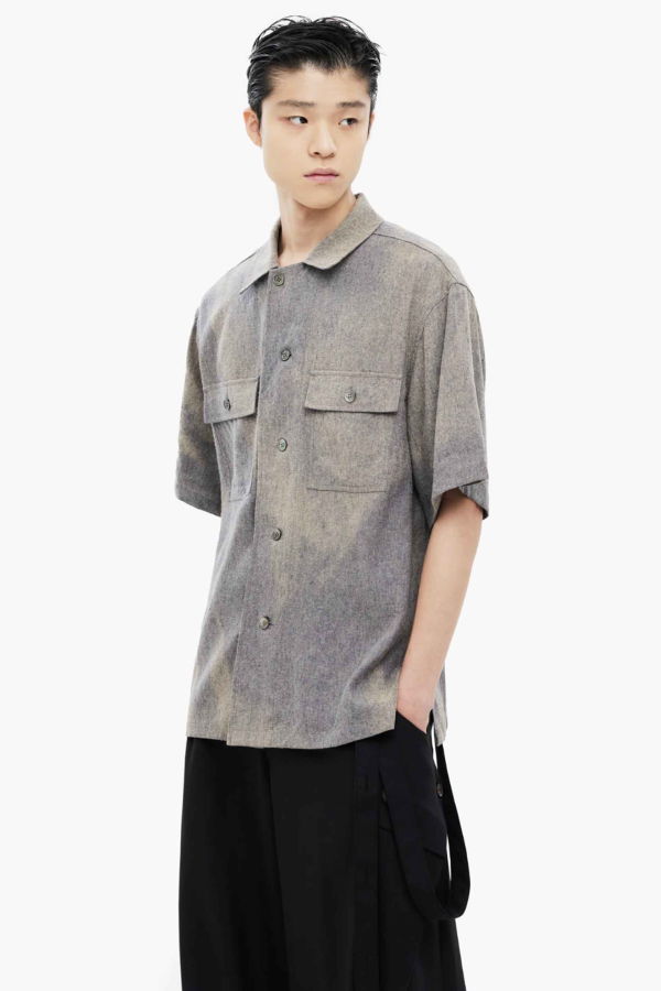 JiyongKim Sun Bleached Tailored Collar Shirt