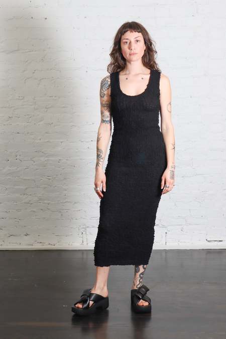 linen jumper dress pattern Wide Cut Pleated Linen Jumper by Black Crane- La Garçonne main image 0