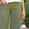 Frank & Eileen Bray Twill Barrel Pants - Olive - Thumbnail 3