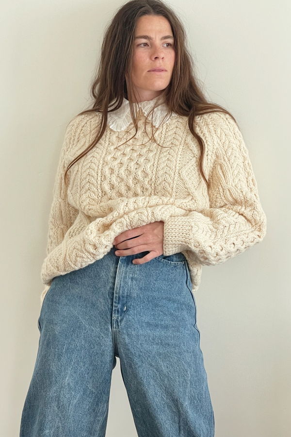 The Ludlow Shop Wool Fisherman Pullover Sweater