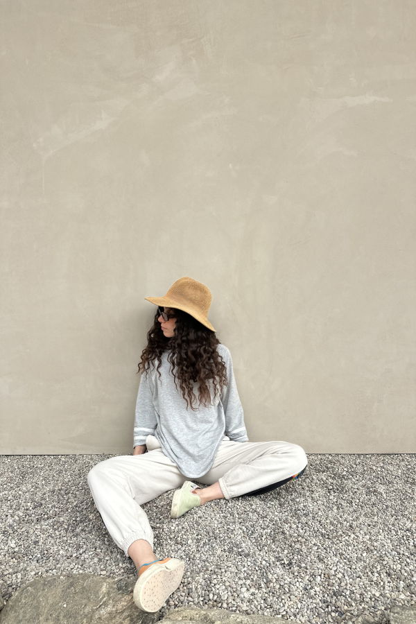 Spring Riot Baseball Tee Organic Cotton & TENCEL, Relaxed Fit - Heather Grey