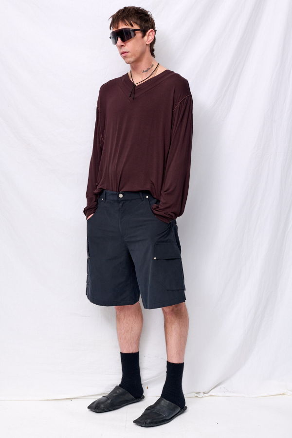SERAPIS Black Cargo Shorts