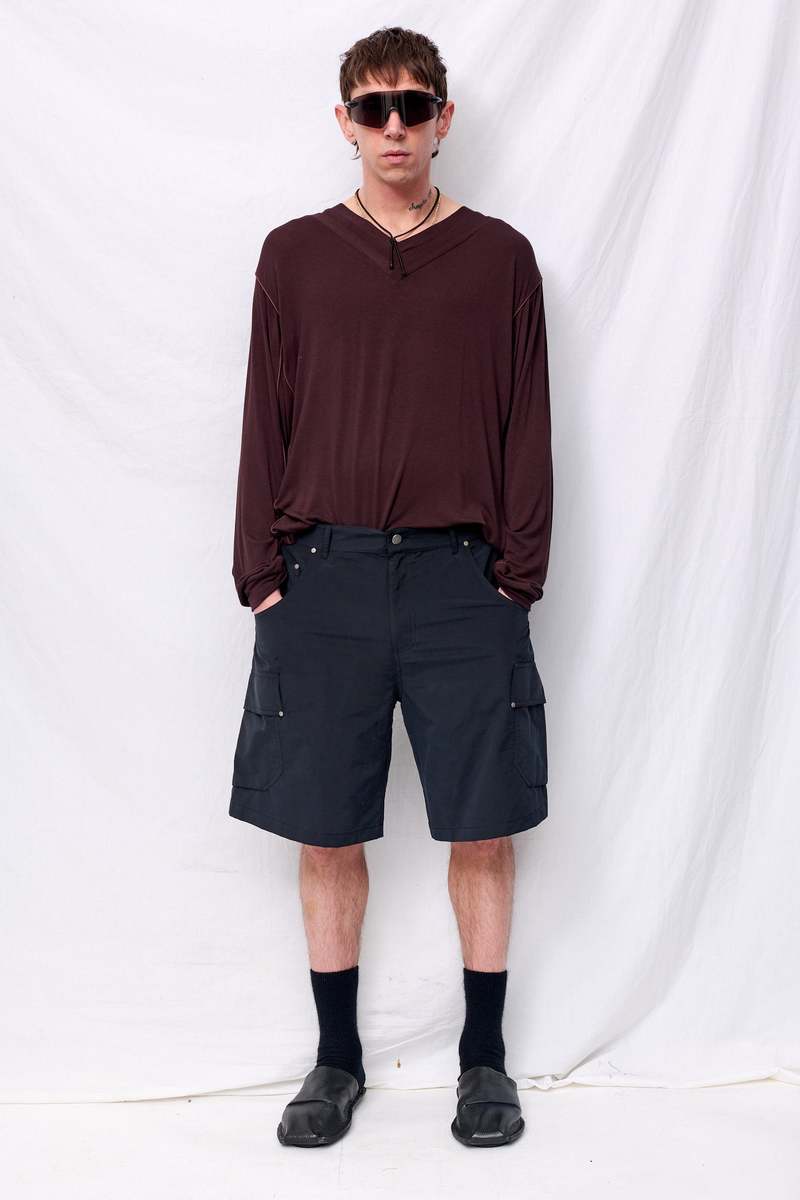 SERAPIS Black Cargo Shorts