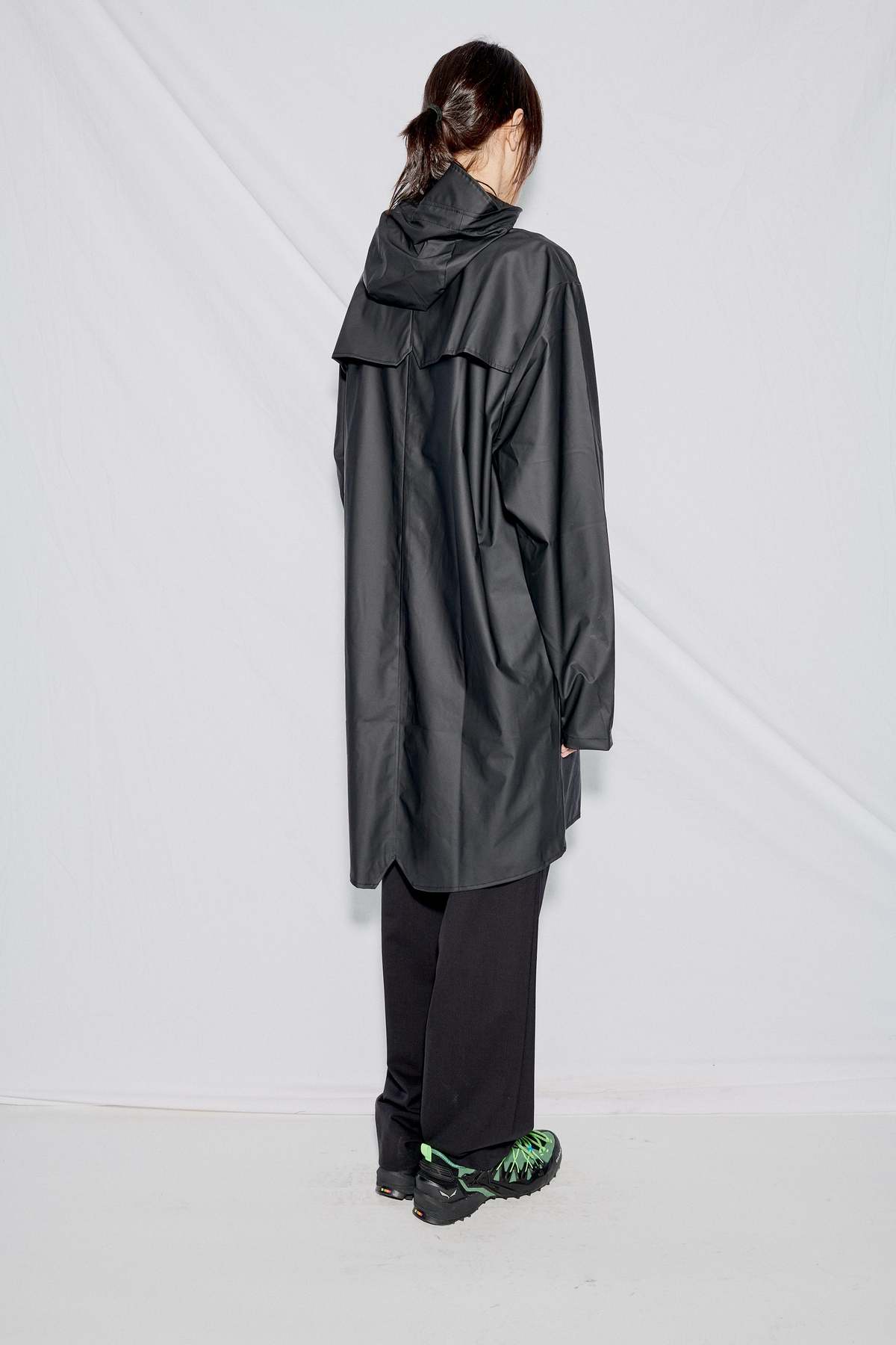 Rains Hooded Rain Long Jacket - Black - Image 4 of 6
