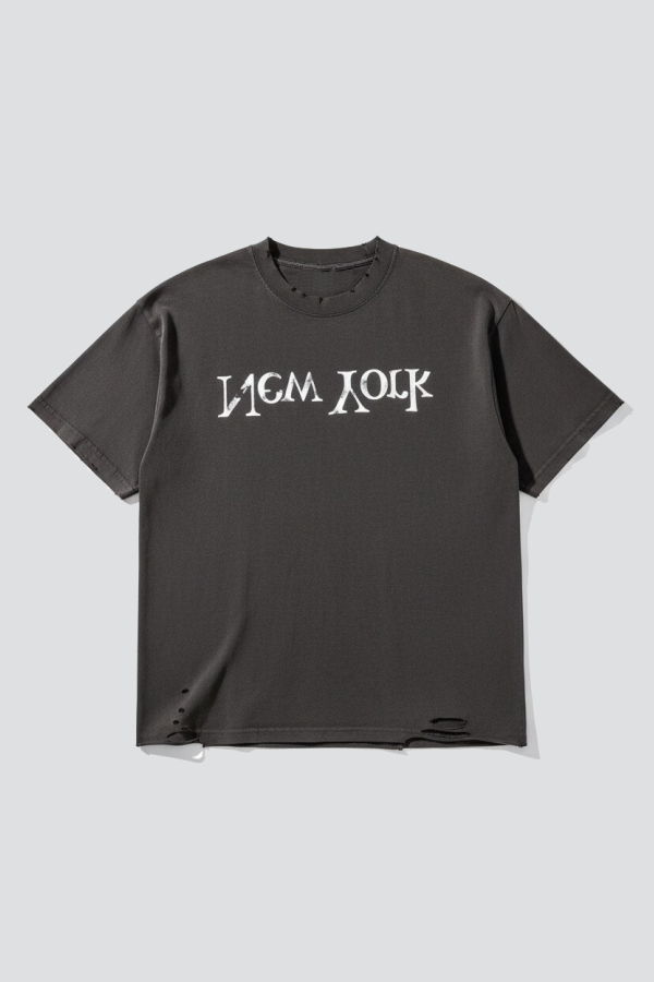 Assembly Washed Black Distressed New York Logo T-Shirt