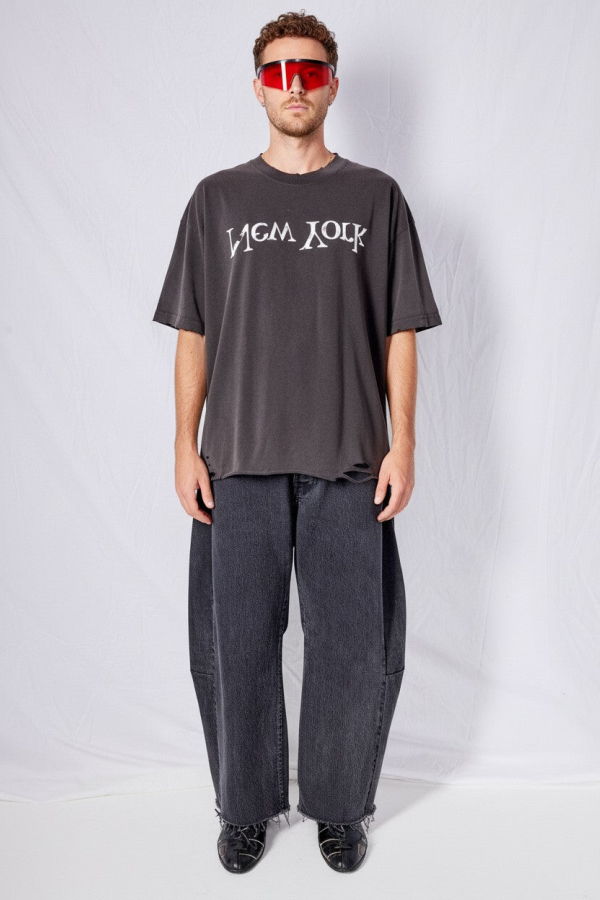 Assembly Washed Black Distressed New York Logo T-Shirt