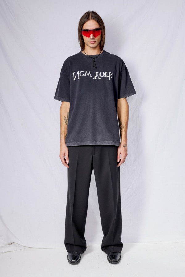 Assembly Washed Black Faded New York Logo T-Shirt