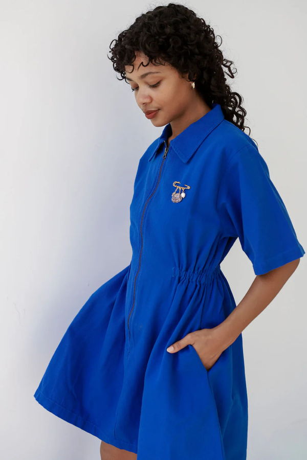 Noble Utility Dress in Cobalt