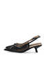 BIANCO Biakristin Bow Slingback Heels - Black - Thumbnail 4