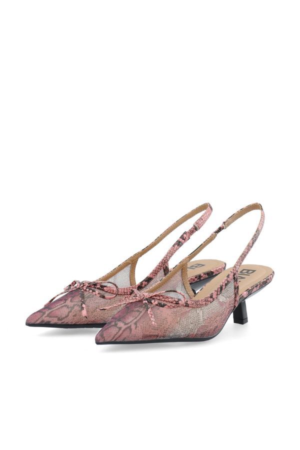 BIANCO Biakristin Bow Slingback Heels - Pink Snake