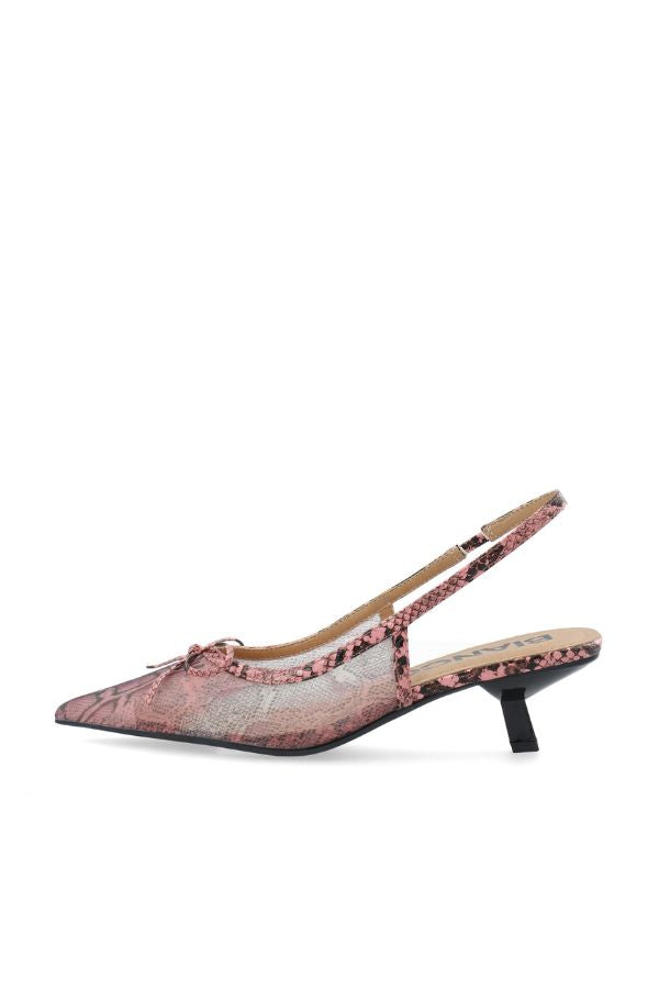 BIANCO Biakristin Bow Slingback Heels - Pink Snake