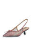 BIANCO Biakristin Bow Slingback Heels - Pink Snake - Thumbnail 3