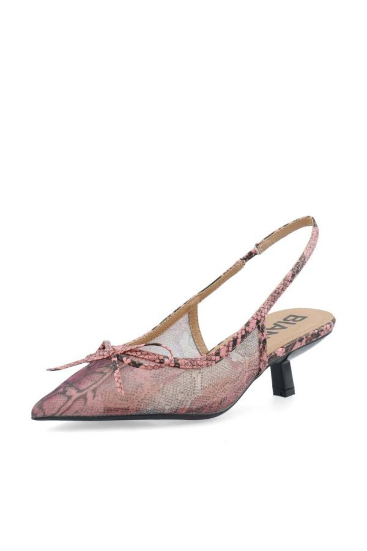 BIANCO Biakristin Bow Slingback Heels - Pink Snake - Image 3 of 8