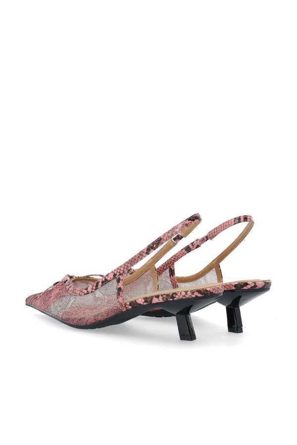 BIANCO Biakristin Bow Slingback Heels - Pink Snake