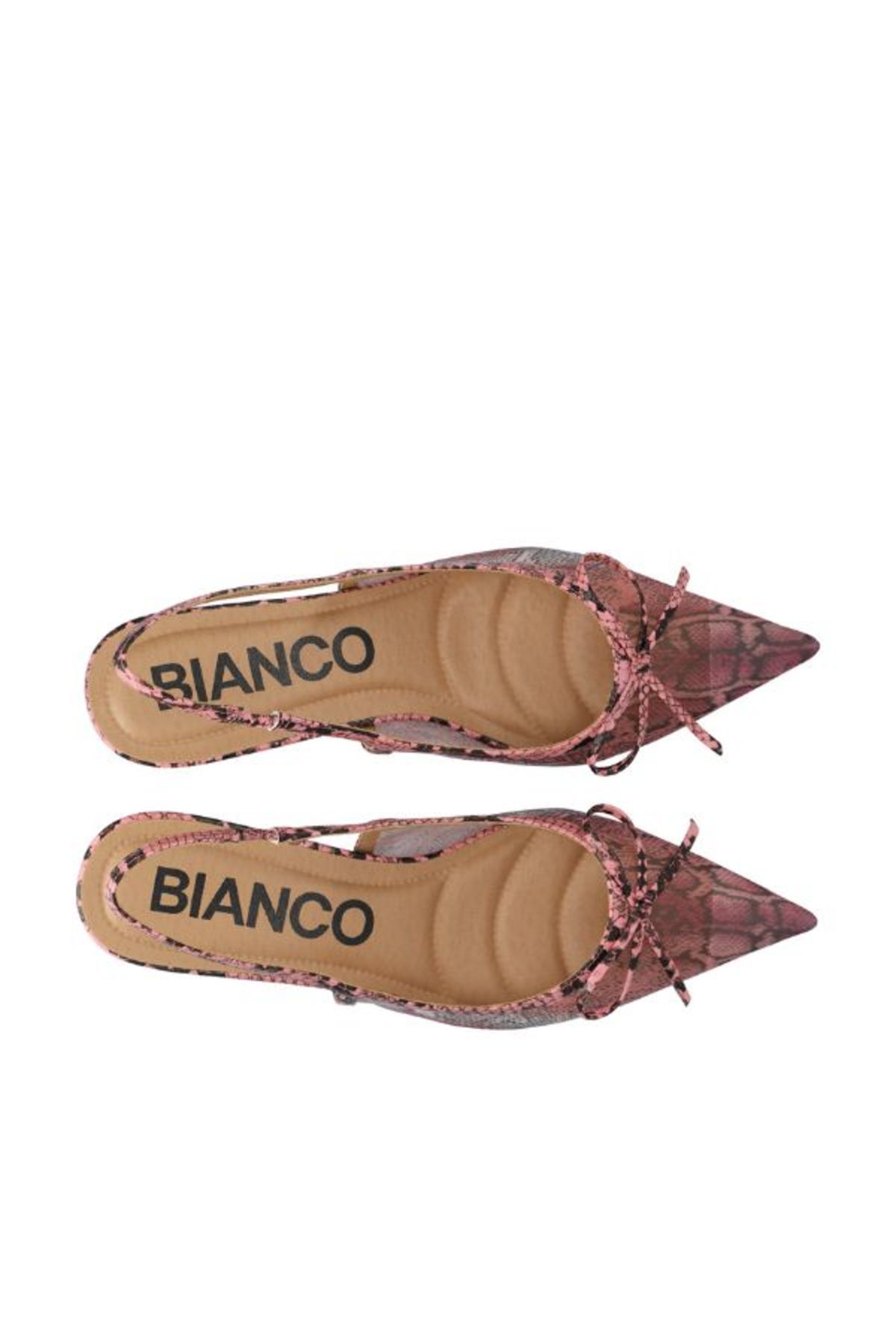 BIANCO Biakristin Bow Slingback Heels - Pink Snake - Image 8 of 8