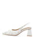 BIANCO Biamaralyn Bow Slingback Heels - White Lace - Thumbnail 2