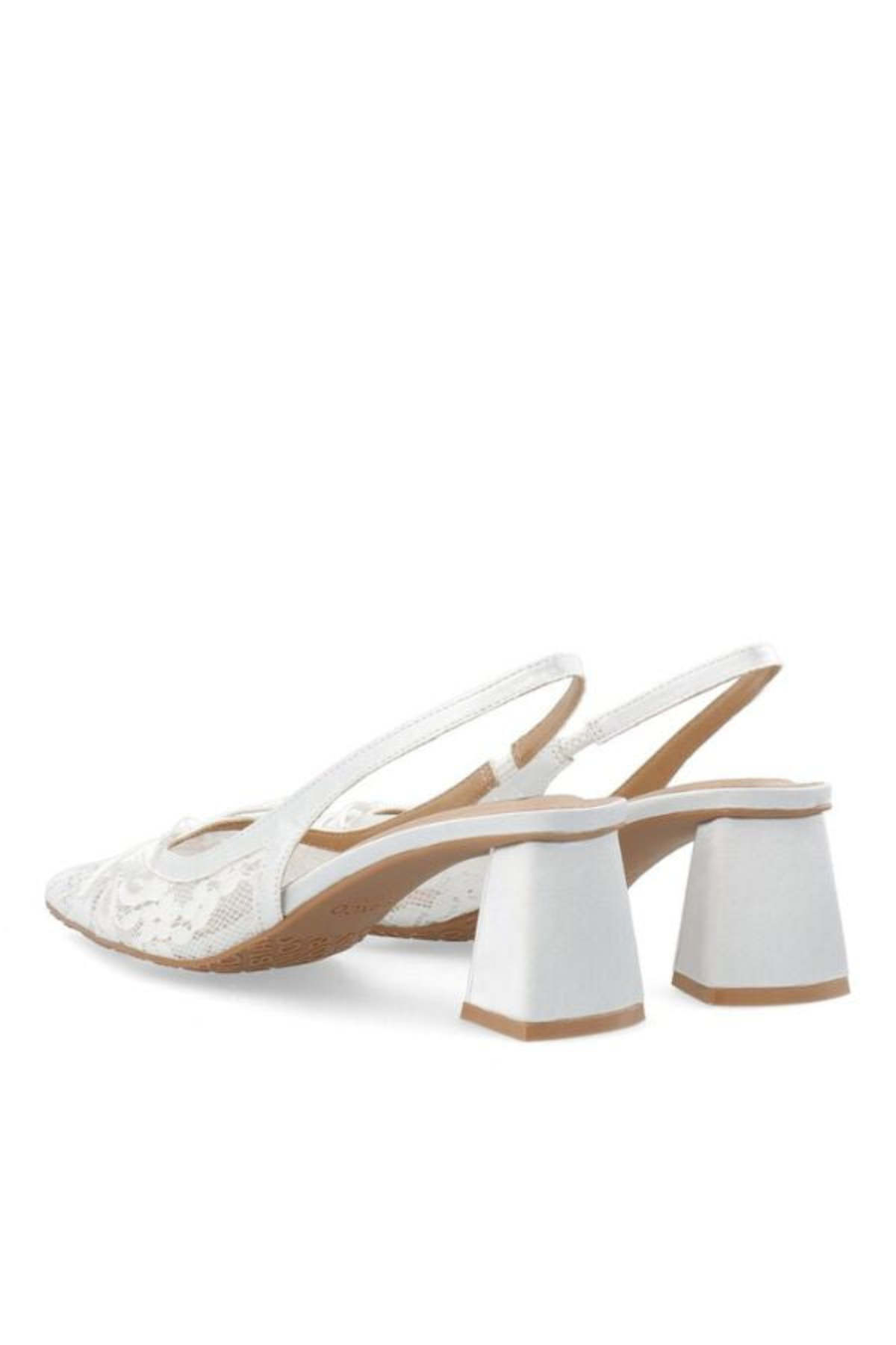 BIANCO Biamaralyn Bow Slingback Heels - White Lace - Image 4 of 6