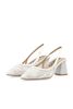 BIANCO Biamaralyn Lace Beaded Slingback Heels - White Lace - Thumbnail 1