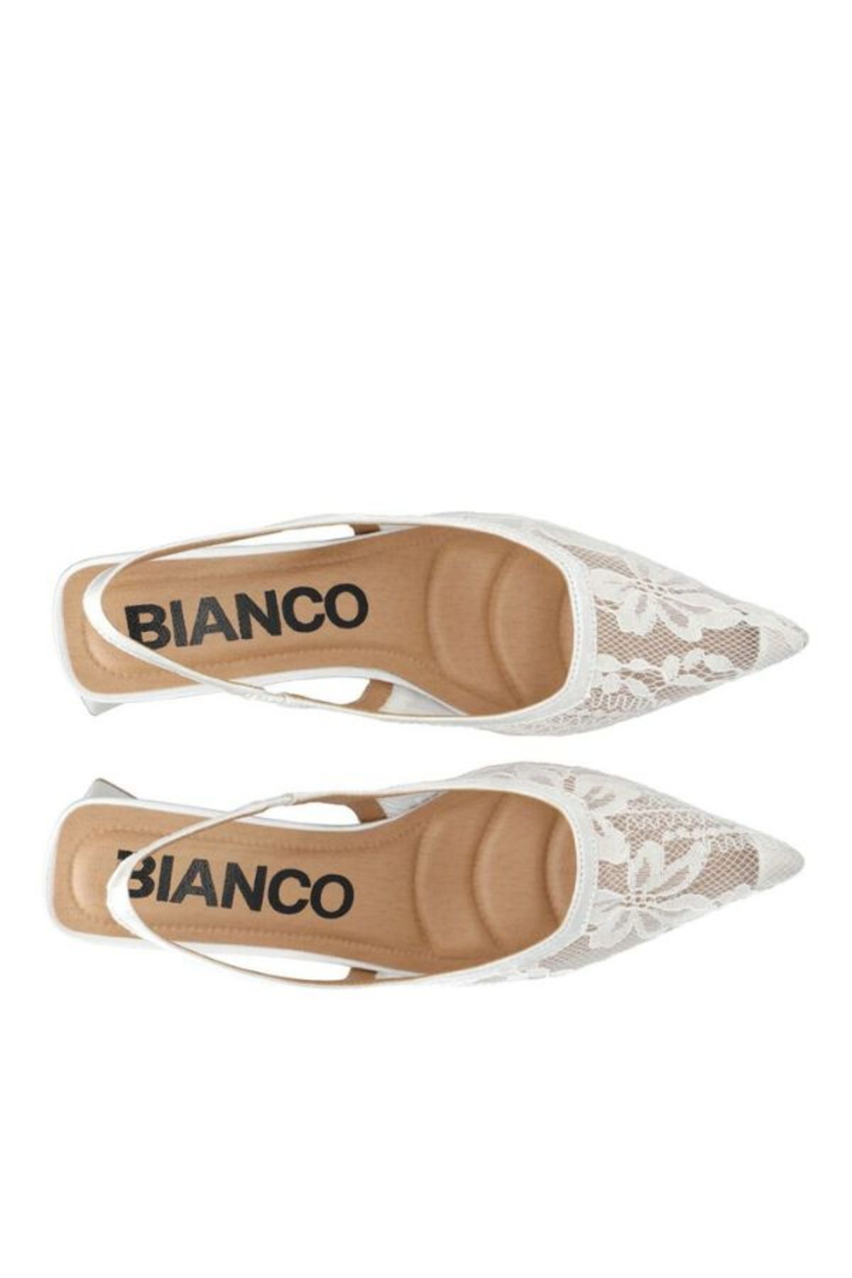 BIANCO Biamaralyn Lace Slingback Heels - White Lace - Image 6 of 6