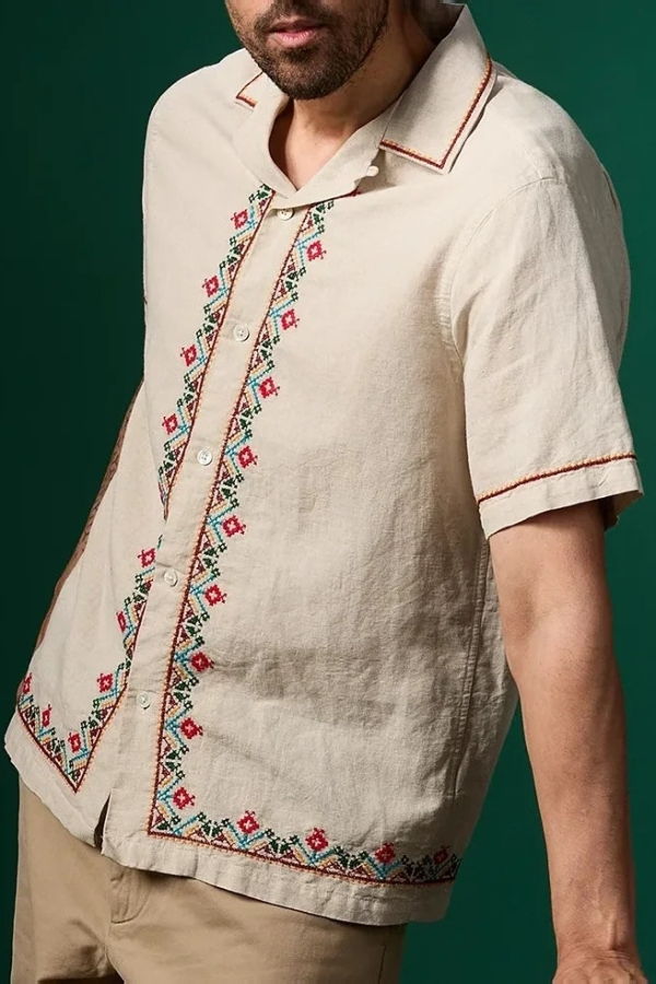 Portuguese Flannel Folclore Embroidery Shirt