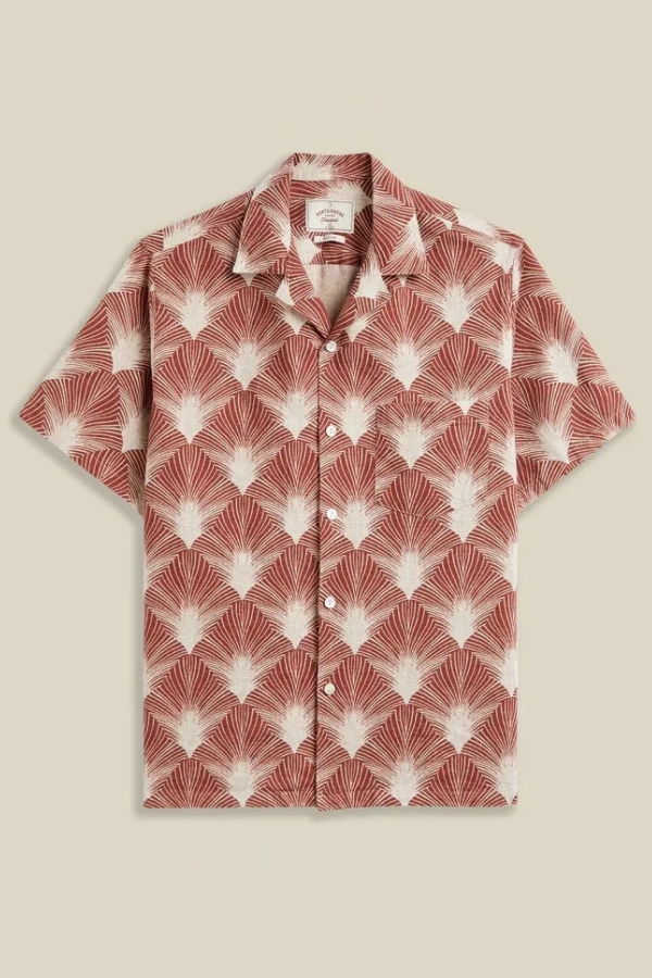 Portuguese Flannel Feathers Shirt - Rust