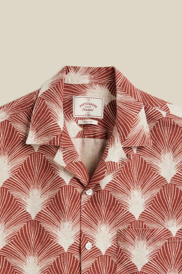 Portuguese Flannel Feathers Shirt - Rust