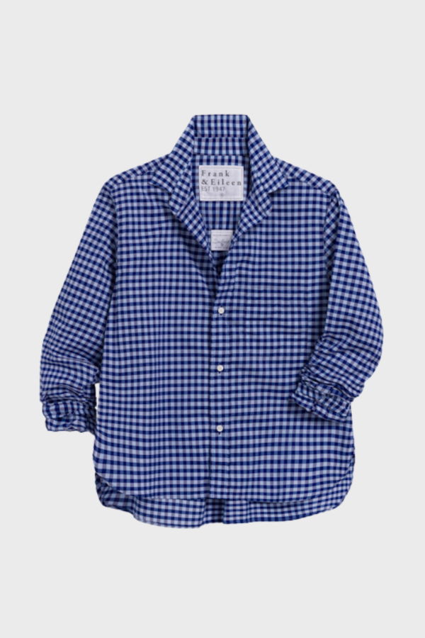 Frank & Eileen Silvio Untuckable Button-Up Shirt - Blue/Light Blue Check