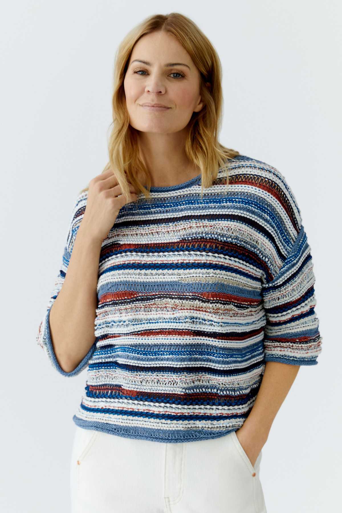 OUI FASHION Striped 3D Knit Sweater - Image 4 of 8
