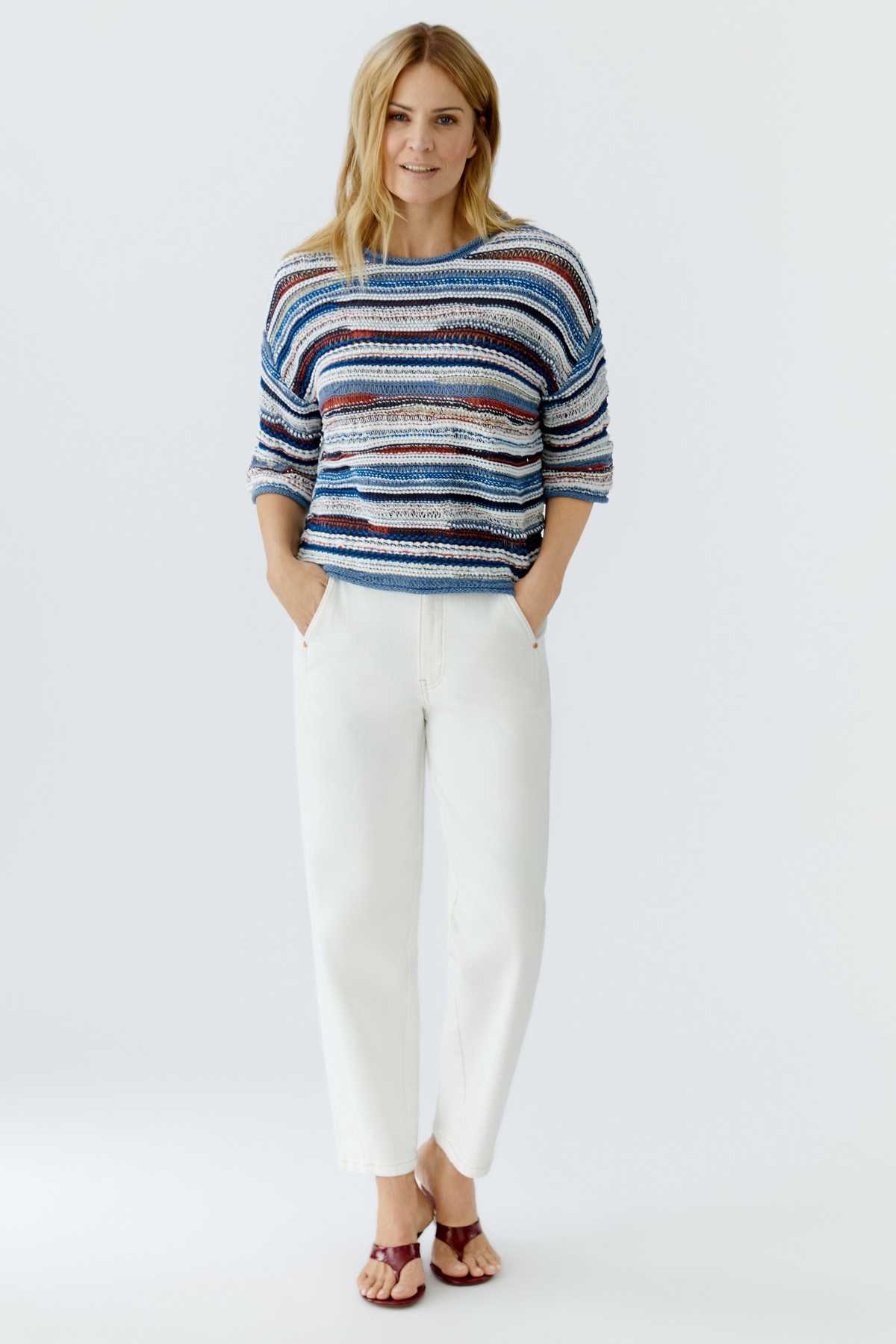 OUI FASHION Striped 3D Knit Sweater - Image 5 of 8