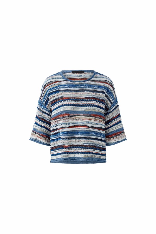 OUI FASHION Striped 3D Knit Sweater