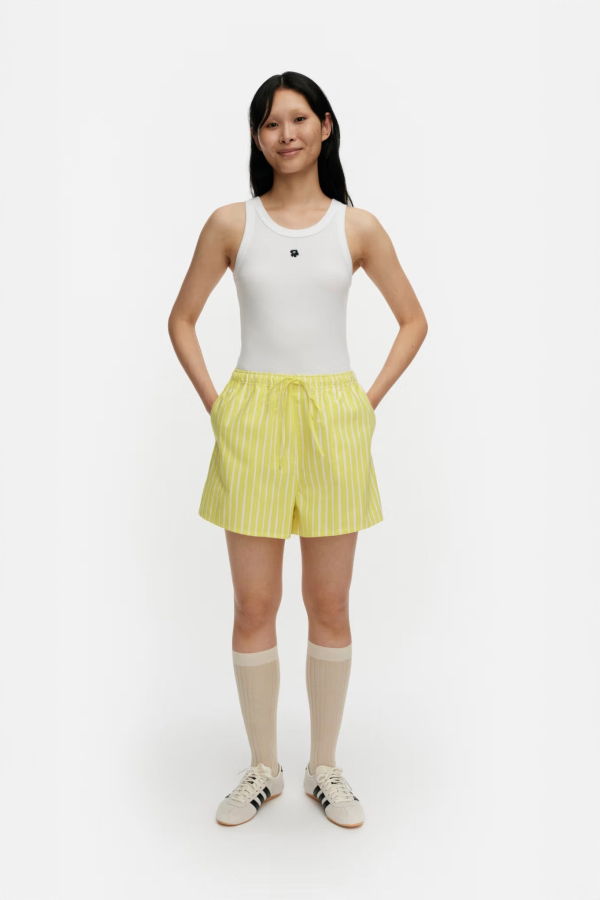 Marimekko Kioski Shorts - Yellow Stripe
