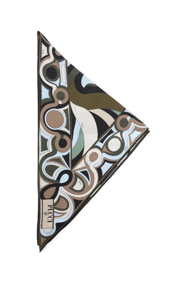 PUCCI Silk Scarf - Khaki Blue