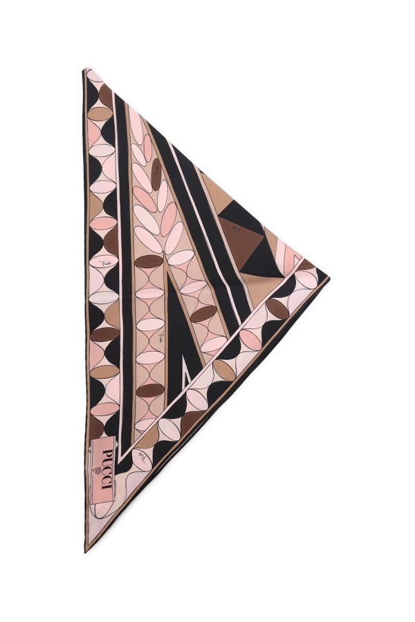 PUCCI Silk Foulard Manuba Print Scarf - Nude